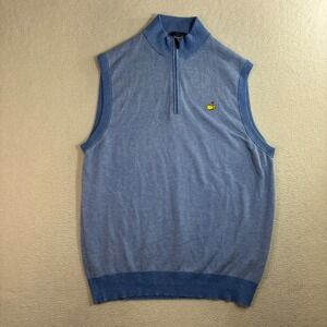 Masters Collection Augusta National‎ Quarter Zip Sweater Vest Mens XL Blue Golf